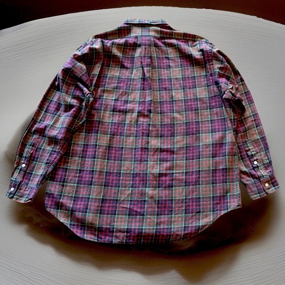 Polo Ralph Lauren Elliott Mens XL Red Green Plaid Flannel Shirt Pony Logo Casual - Picture 3 of 7